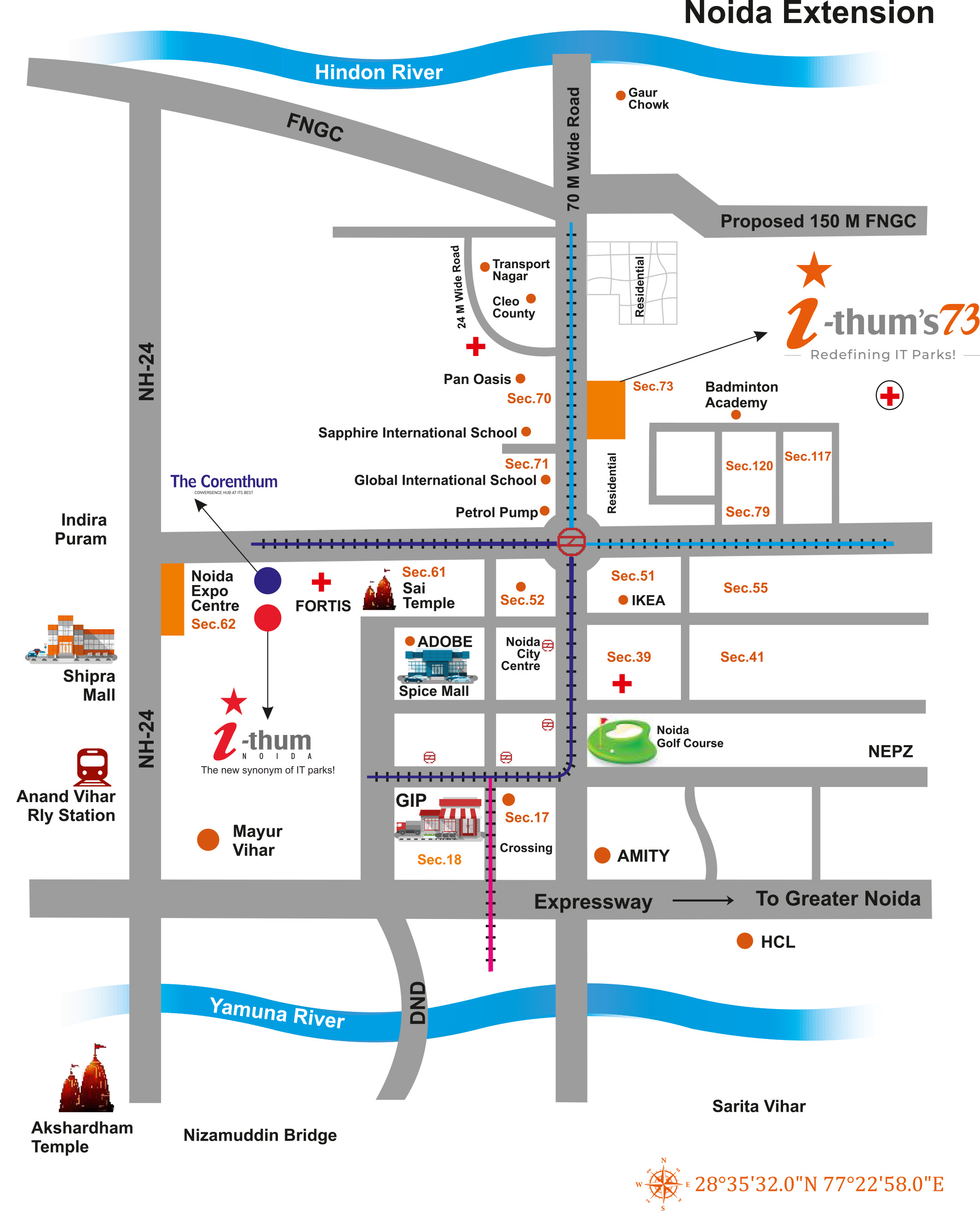 Ithum 73 Noida location map 