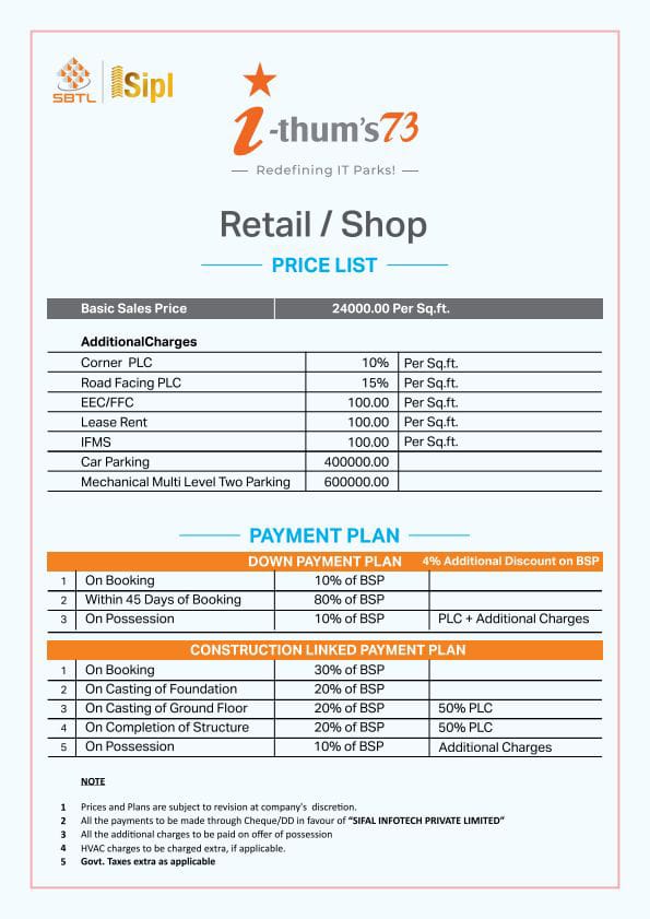 ithums 73 retail shops price list